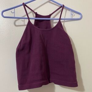 purple/burgundy cropped performance tank